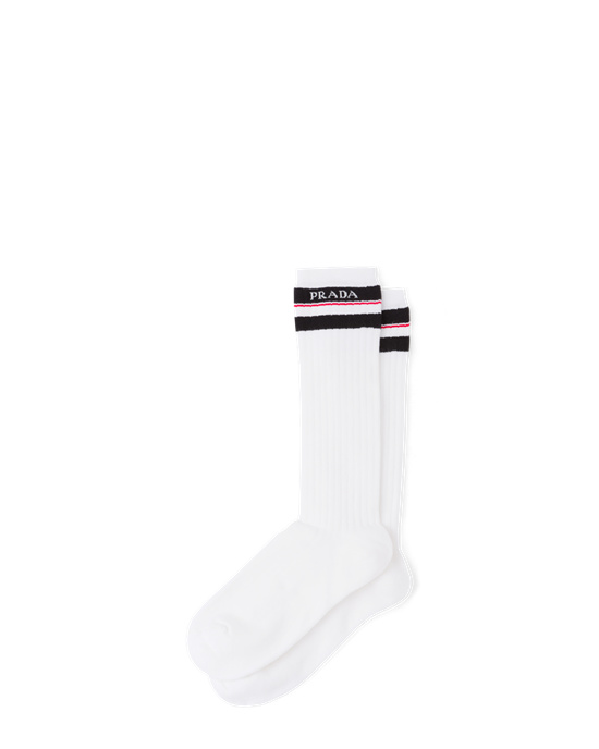 Prada Algodon Ankle Socks Blancos | 8067-NEDJL