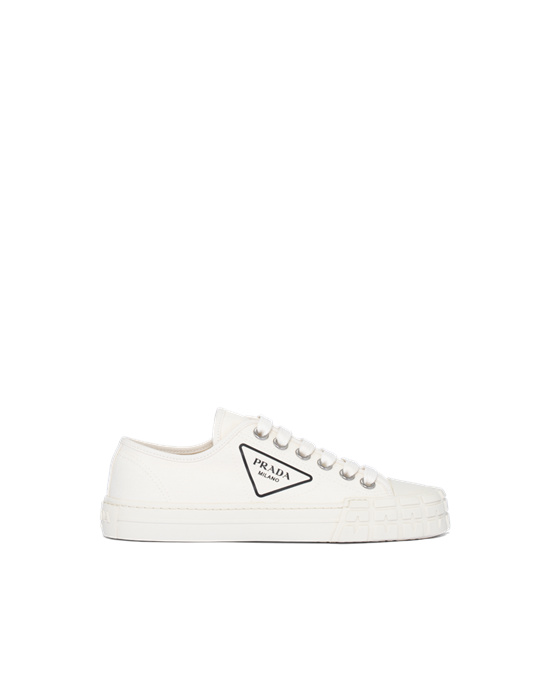 Prada Algodon Lona Sneakers Ivory | 2198-RMCUY