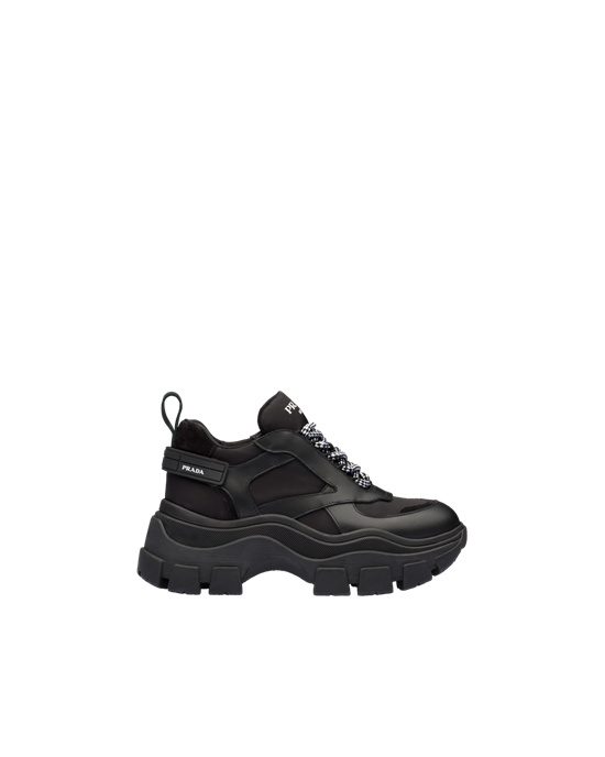 Prada Block Sneakers Negros | 0341-QTFSR