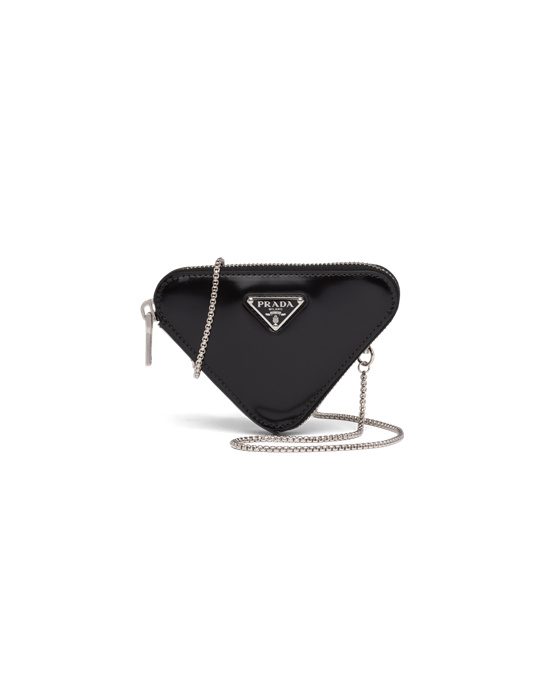 Prada Brushed Cuero Mini-pouch Negros | 2745-SOEXL
