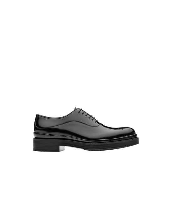 Prada Brushed Cuero Oxford Shoes Negros | 1274-VQNUF