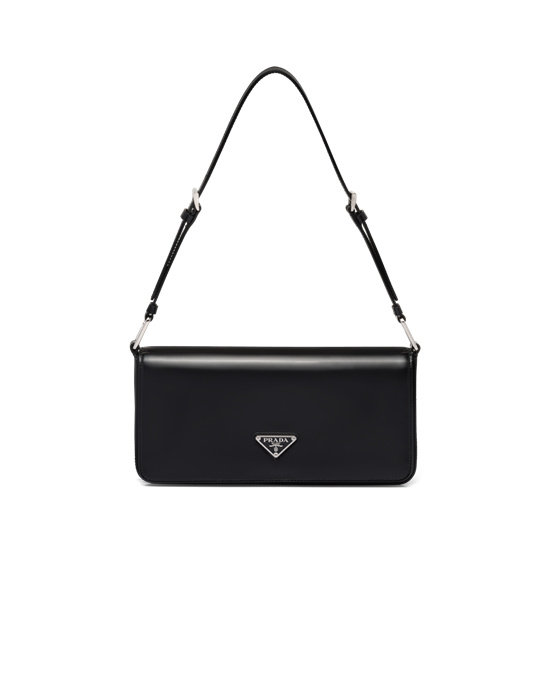 Prada Brushed Cuero Prada Femme Bag Negros | 4315-MQLGV