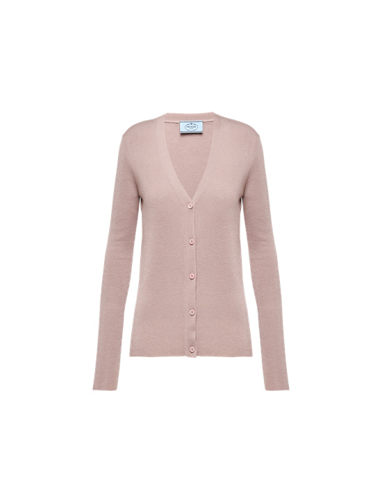 Prada Cashmere And Silk Cardigan Mauve | 6039-EIBFD