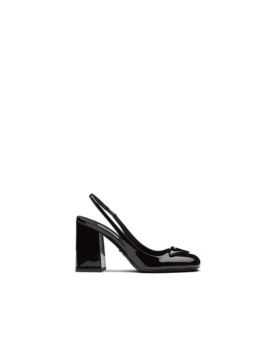 Prada Charol Cuero Sling-back Pumps Negros | 2908-JGIOE