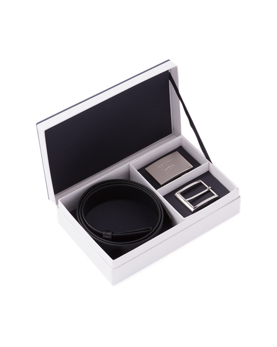 Prada Cuero Belt Set Negros | 6038-QOWRF