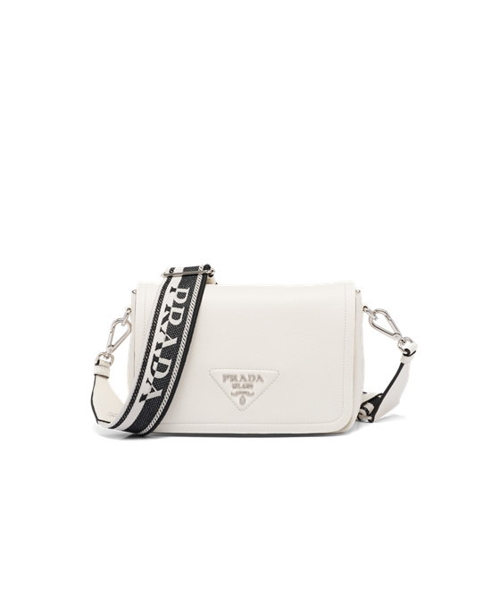 Prada Cuero Shoulder Bag Blancos | 5769-RHZSX