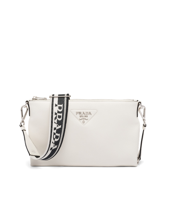 Prada Cuero Shoulder Bag Blancos | 9614-JMPIZ