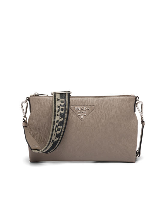 Prada Cuero Shoulder Bag Clay Gray | 6950-DFISK