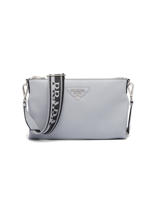 Prada Cuero Shoulder Bag Cornflower | 3460-BVCNW