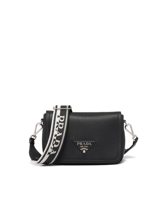 Prada Cuero Shoulder Bag Negros | 7923-MTDFV