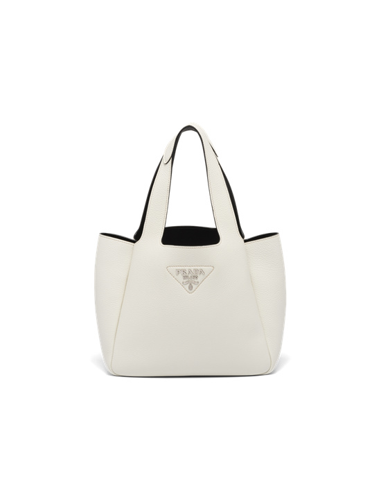 Prada Cuero Tote Blancos | 4829-KCQGE