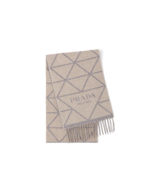 Prada Double Cashmere Scarf Grises | 5406-DKRFC