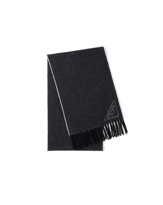 Prada Double Cashmere Scarf Negros Blancos | 5182-KYFGW