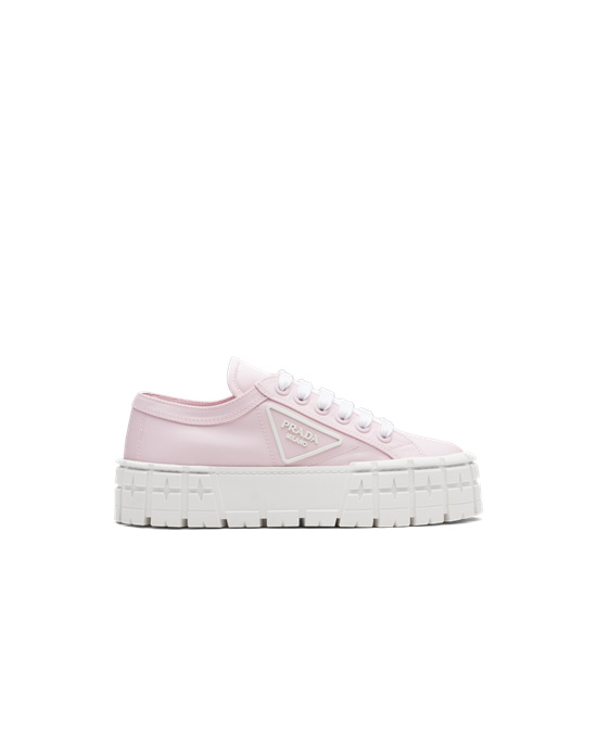 Prada Double Wheel Nylon Gabardine Sneakers Rosas | 0841-UNFMB
