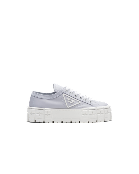 Prada Double Wheel Nylon Gabardine Sneakers Azules | 1402-EJULP