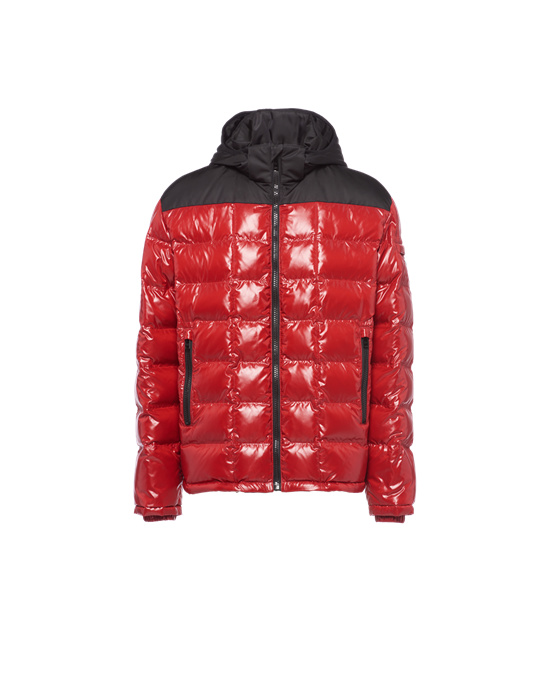 Prada Encapuchado Nylon Down Jacket Rojos | 3192-VTAIG