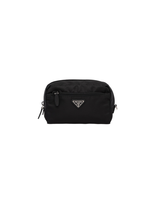 Prada Fabric Cosmetic Pouch Negros | 3071-GLSVC