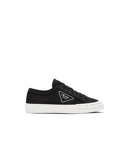 Prada Gabardine Fabric Sneakers Negros Blancos | 2856-VMNIQ