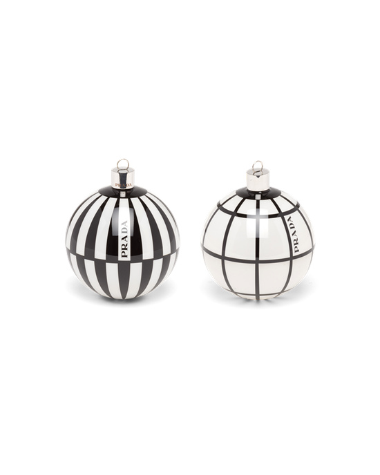 Prada Glass Christmas Ornament Set Blancos Negros | 3864-NVQCY