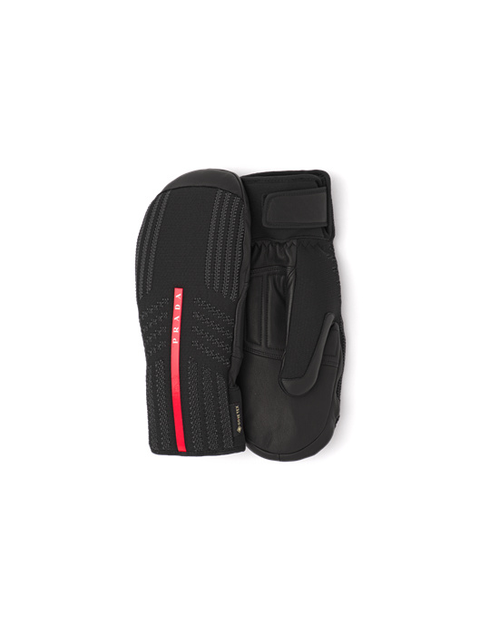 Prada Gore-tex, Cuero And Knit Ski Mittens Negros | 9845-PKJHV