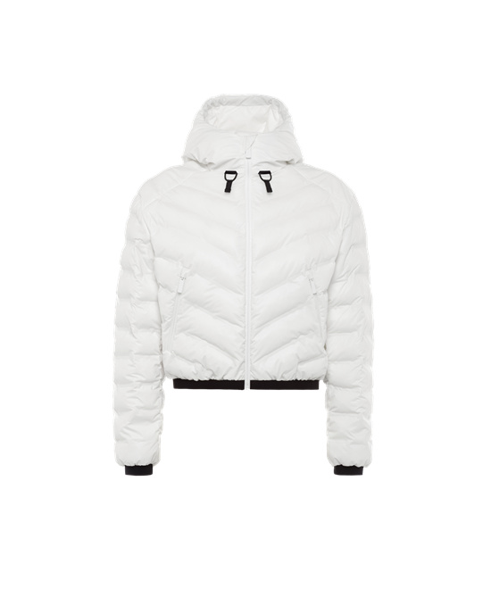 Prada Light Nylon Encapuchado Puffer Jacket Blancos | 9382-KMBJG