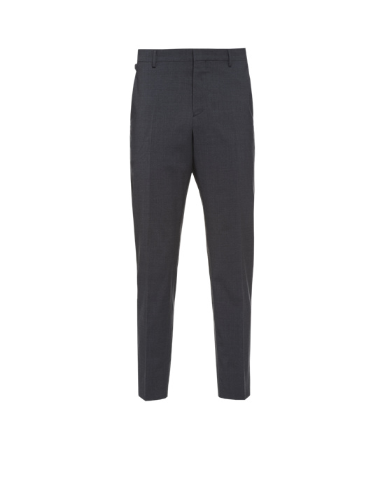 Prada Light Stretch Wool Trousers Slate Gray | 8432-DMPVF