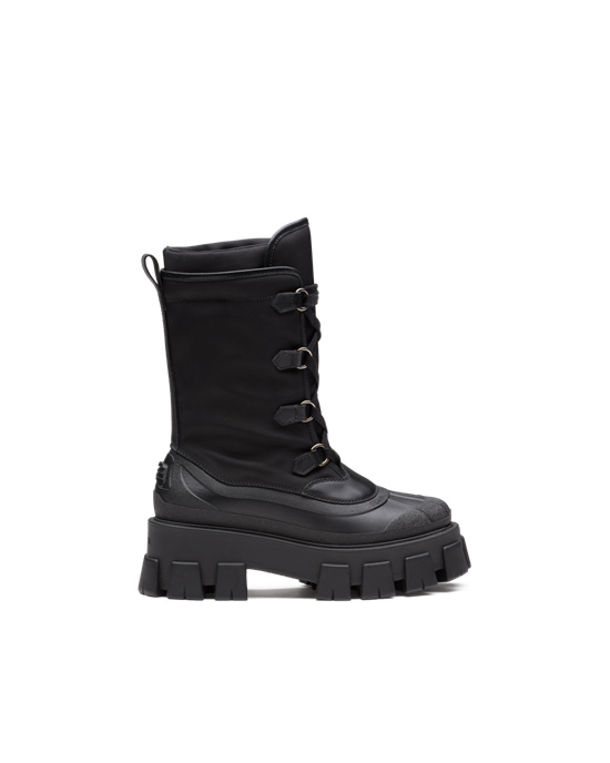 Prada Monolith Cuero And Nylon Boots Negros | 1862-NLMSV
