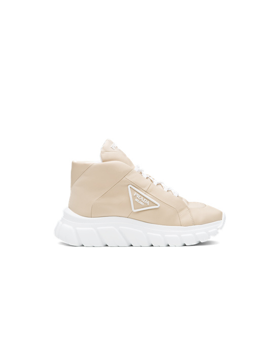 Prada Nylon Gabardine Sneakers Beige | 9106-ANXES