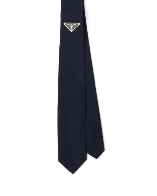 Prada Nylon Gabardine Tie Azul Marino | 3869-MZCJE