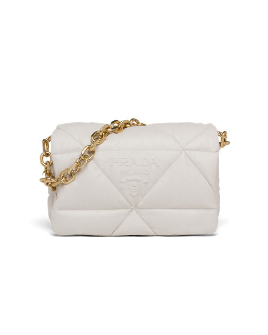 Prada Padded Nappa Cuero Shoulder Bag Blancos | 8341-GYLQE