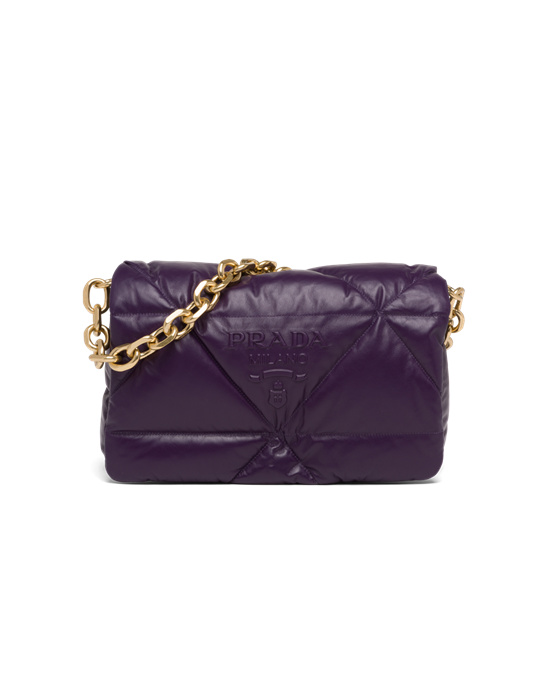 Prada Padded Nappa Cuero Shoulder Bag Violet | 2586-PIEJW