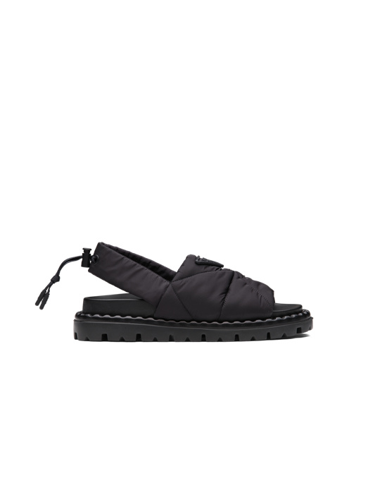 Prada Padded Nylon Sandals Negros | 4960-TDQFI