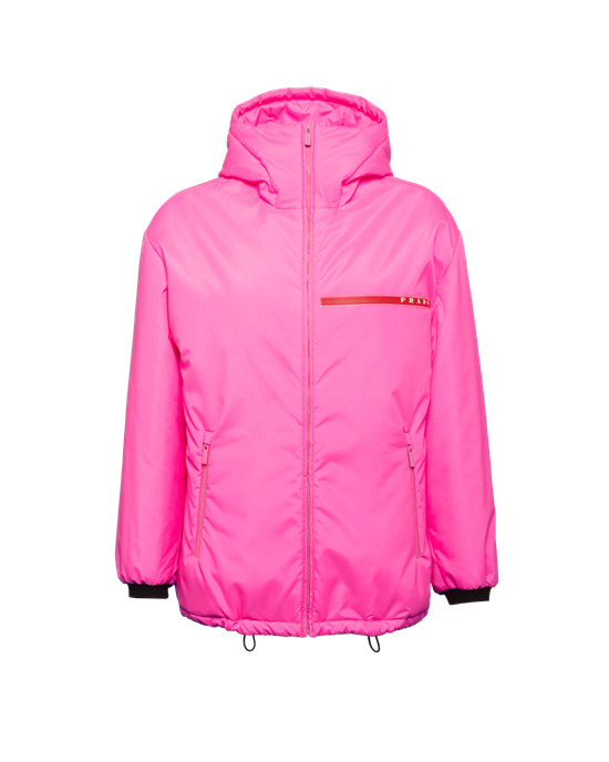 Prada Padded Technical Fabric Encapuchado Jacket Rosas | 6097-ZLPSC