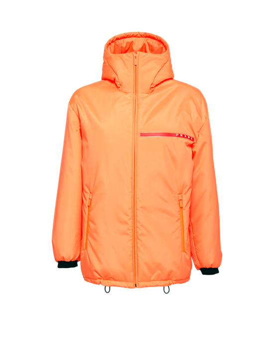 Prada Padded Technical Fabric Encapuchado Jacket Coral | 7413-CUSTK