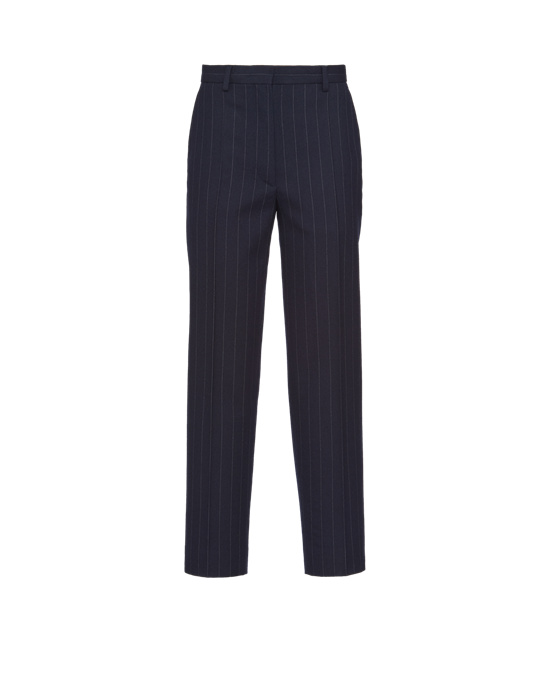 Prada Pinstriped Pants Azul Marino | 4105-OYIVX