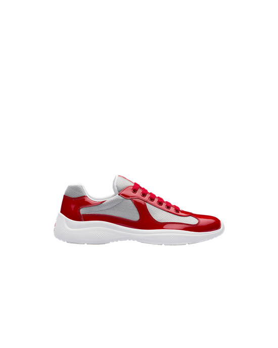 Prada Prada America's Cup Sneakers Rojos Plateados | 6075-WCVOJ
