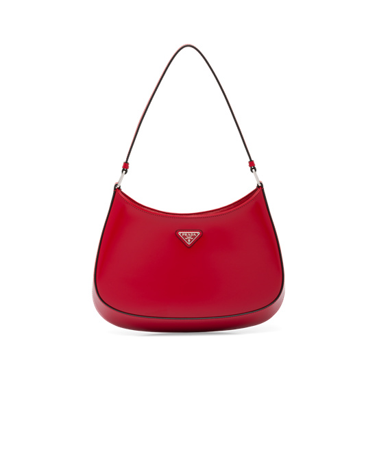 Prada Prada Cleo Brushed Cuero Shoulder Bag Scarlet | 2850-ZTEFI
