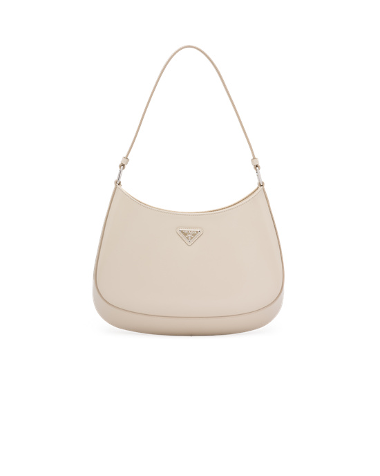 Prada Prada Cleo Brushed Cuero Shoulder Bag Beige | 5927-LWSMA