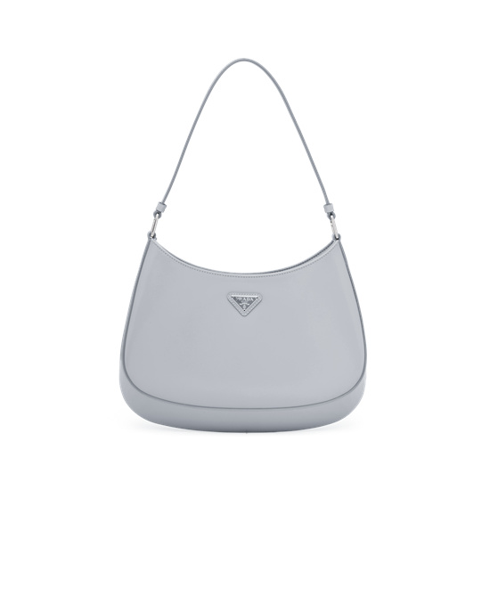 Prada Prada Cleo Brushed Cuero Shoulder Bag Azules | 7238-GWYXK