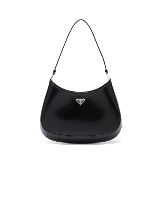 Prada Prada Cleo Brushed Cuero Shoulder Bag Negros | 9431-JLNZE