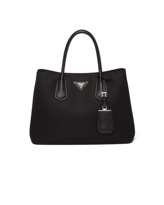 Prada Prada Double Nylon And Saffiano Cuero Bag Negros | 5796-HDJSX