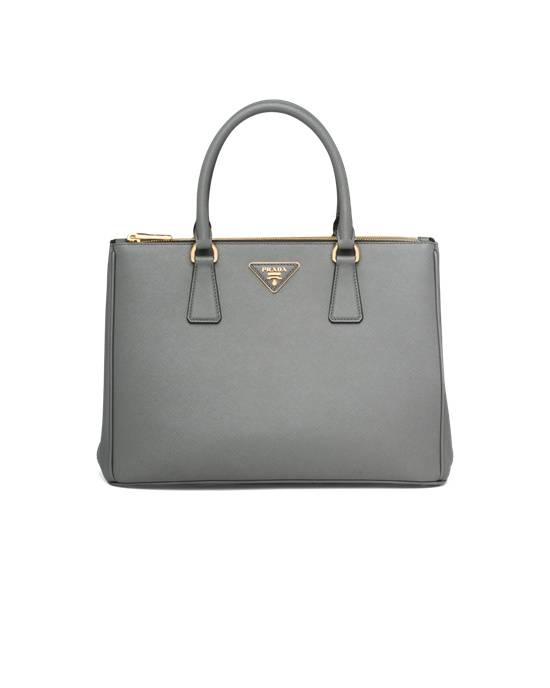 Prada Prada Galleria Saffiano Cuero Large Bag Slate Gray | 7963-GKUDH