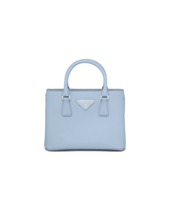 Prada Prada Galleria Saffiano Cuero Mini-bag Celeste | 6098-LIJEB