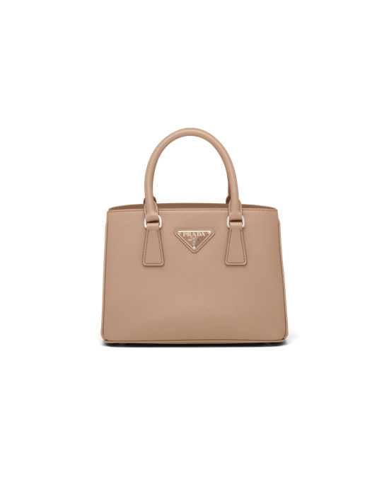 Prada Prada Galleria Saffiano Cuero Mini Bag Beige | 8694-BRVGQ