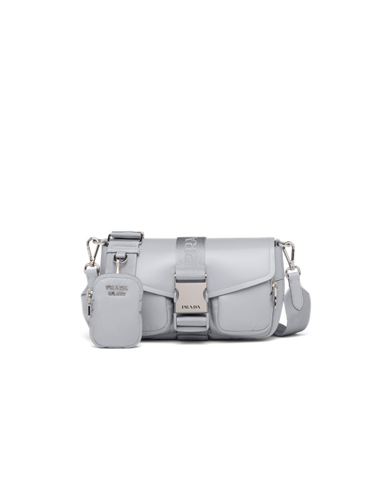 Prada Prada Pocket Nylon And Brushed Cuero Bag Azules | 9457-YIERL