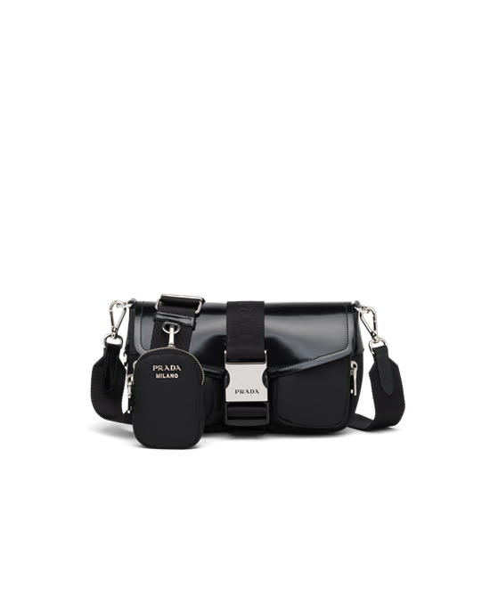 Prada Prada Pocket Nylon And Brushed Cuero Bag Negros | 9750-FPWSA