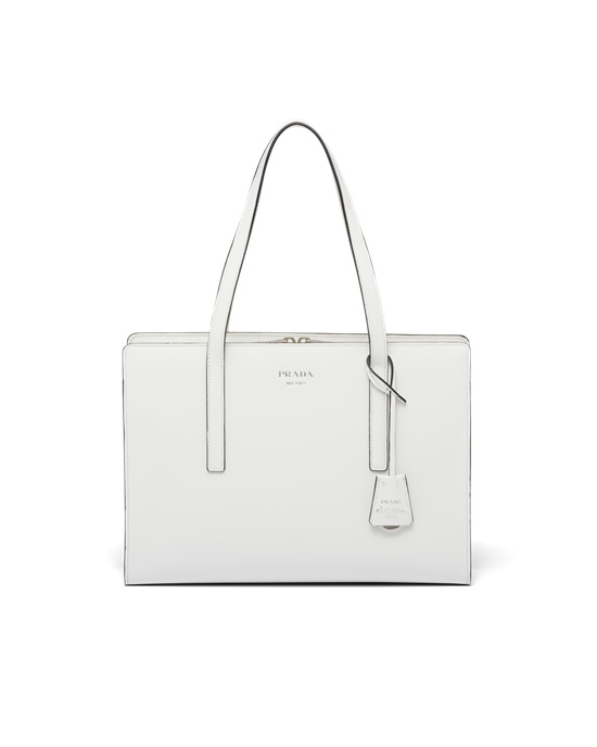 Prada Prada Re-edition 1995 Brushed-leather Medium Handbag Blancos | 4160-RHINW