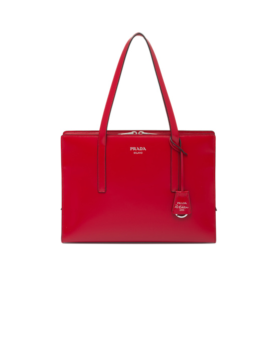Prada Prada Re-edition 1995 Brushed-leather Medium Handbag Scarlet | 9403-PENRT