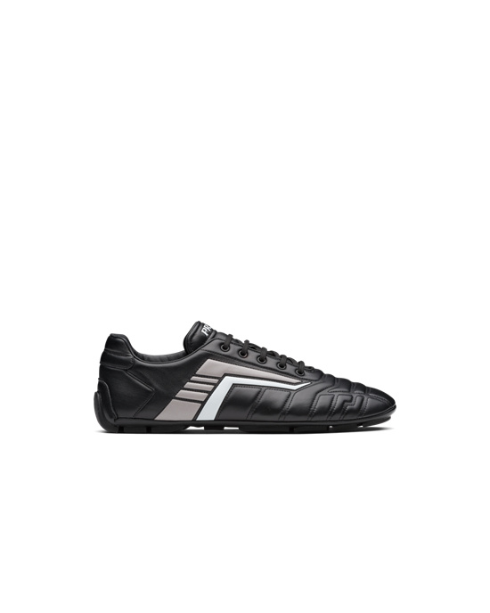Prada Prada Rev Cuero Sneakers Negros | 1059-YCPED