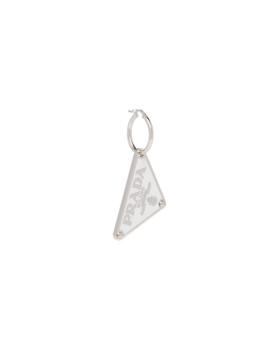 Prada Prada Symbole Pendant Left Earring Blancos | 5046-UZKES